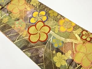 捻梅に波・花菱模様織出し袋帯